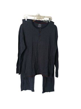 Dockers Mens Loungewear Set Navy Blue LS Henley Shirt Pants Cotton Blend #N-35